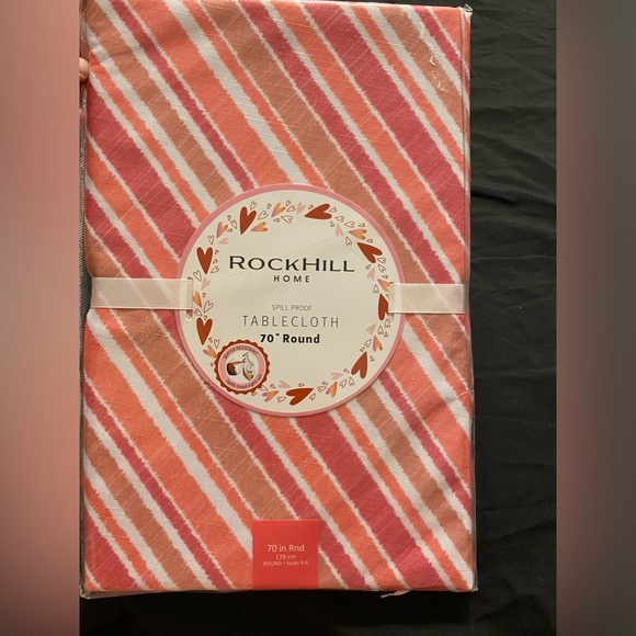 Spill proof tablecloth, striped tablecloth,pink tablecloth, 70” round tablecloth - Picture 11 of 11